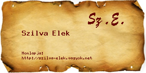 Szilva Elek névjegykártya
